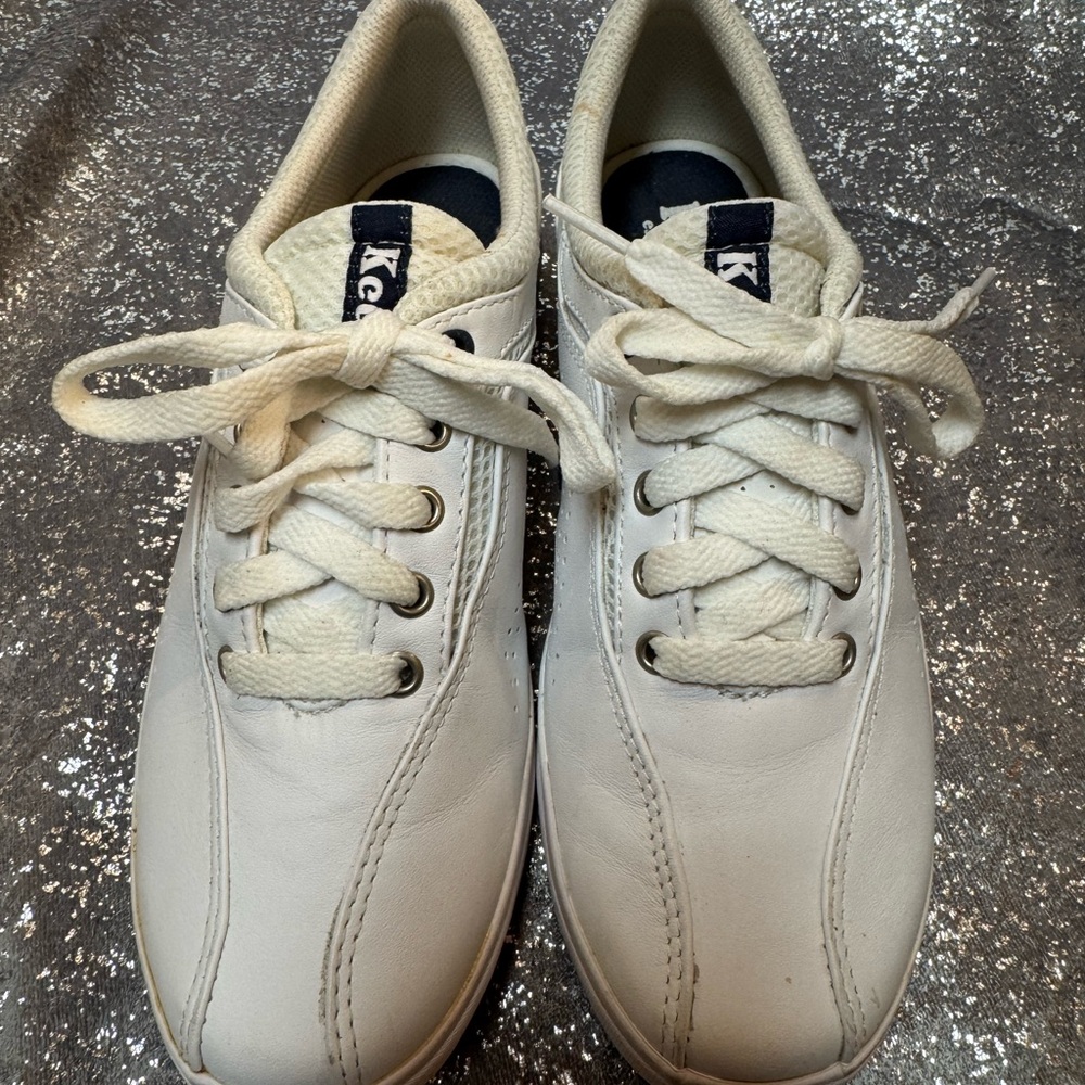 Keds Spirit White Leather Lace-Up Sneakers
